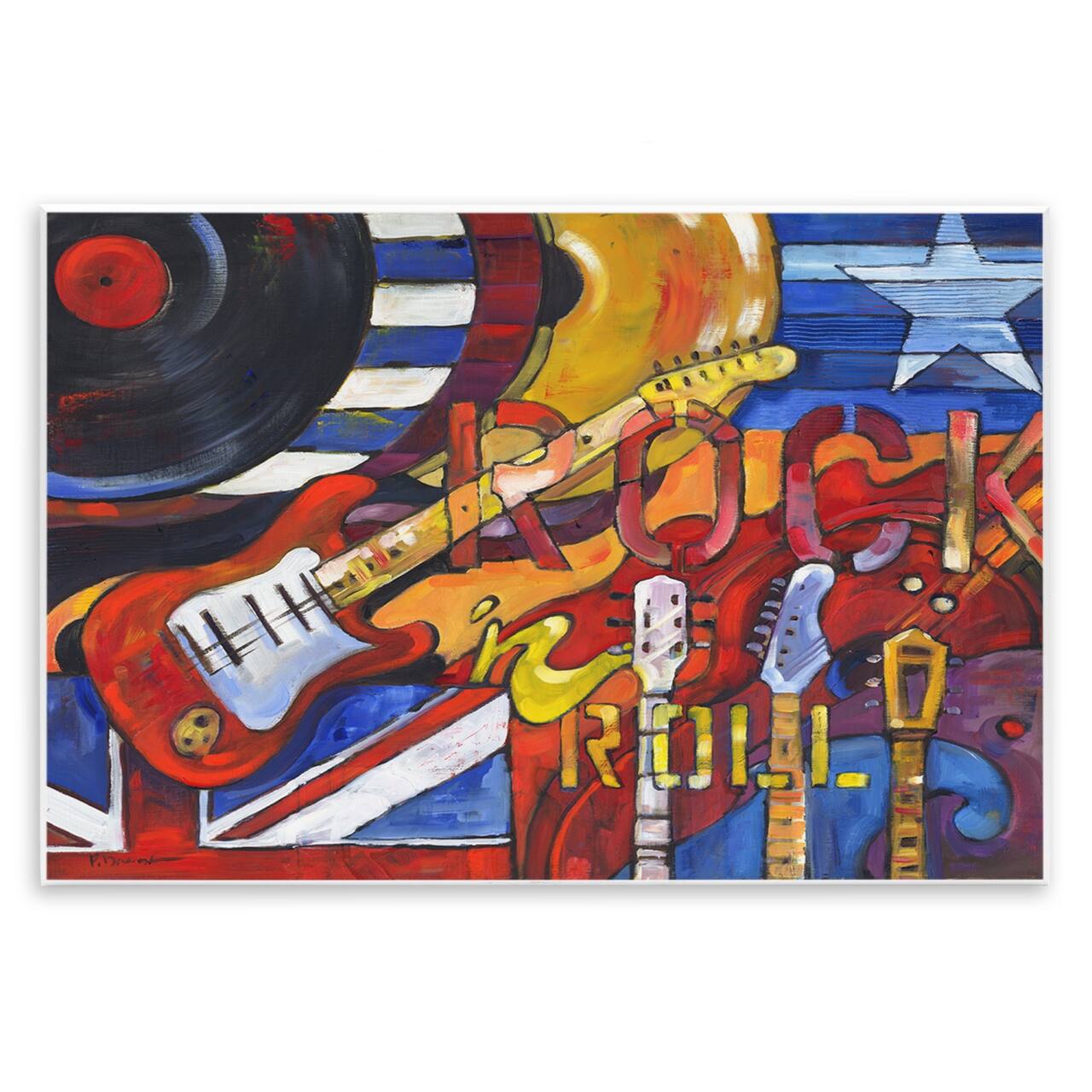 Stupell Industries Rock 'n Roll Music Tribute Wall Plaque Art